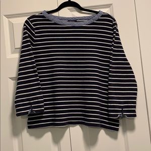Nautica Blue/White Stripped 3/4 Sleeve Top